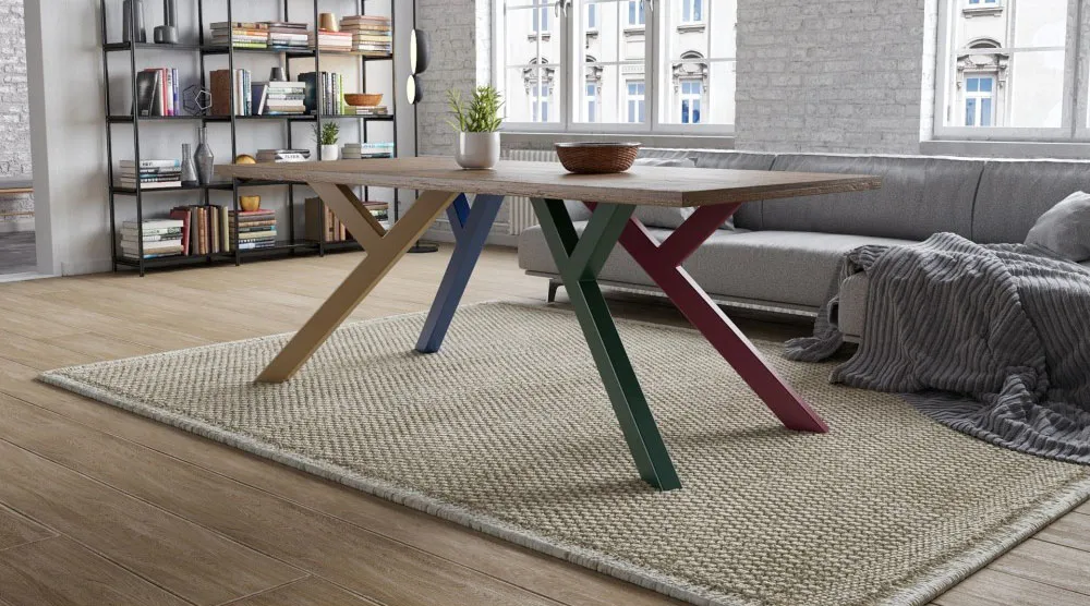 Industrial Modern Desk Metal Cast Iron Bench Dining Coffee Tapered Table Legs