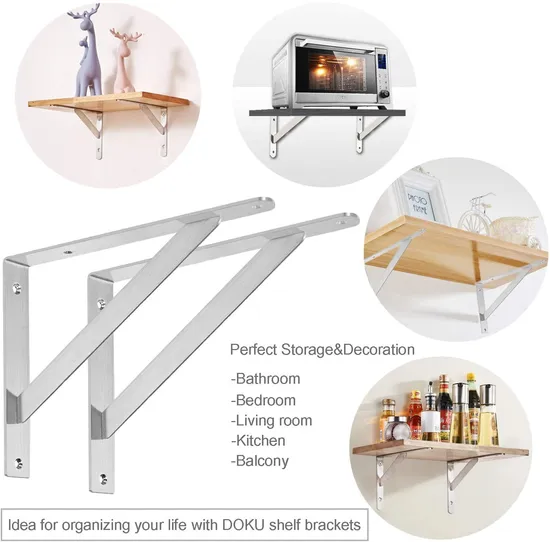 Shelf Bracket Powder Coated Iron Metal Floating Wall Shelf Bracket