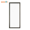 Black Metal Frame Glass Door Panel with Clear Glass Insert