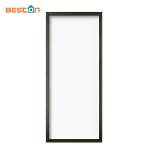 Black Metal Frame Glass Door Panel with Clear Glass Insert