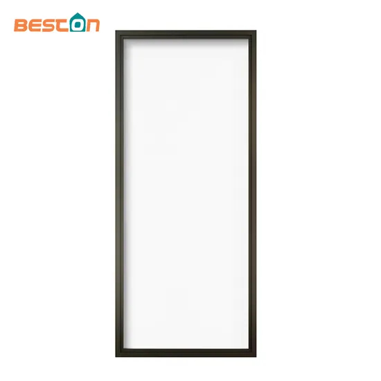 Black Metal Frame Glass Door Panel with Clear Glass Insert