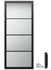 Black Iron Frame Loft Doors Carbon Steel Frosted Glass Sliding Barn Door