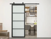 Loft Style 4 Lites Black Steel Frame Glass Door for Sliding Opening