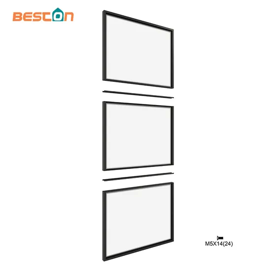 Three Lites Glass Barn Door for Kitchen or Bedroom with Sliding Hardware