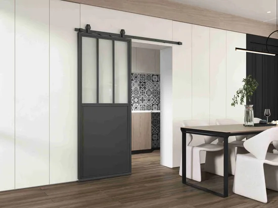 Steel Framed Sliding Glass Door Metal Bathroom Door Frame