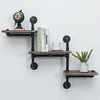 Rustic Heavy Duty Industrial Decorative Black Industrial Brass Pipe Shelf Bracket