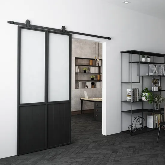 Steel Frame Sliding Glass Door Double Grid Door