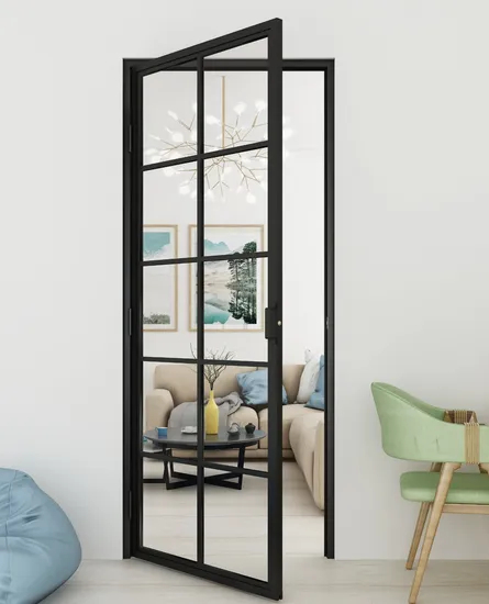 Custom Steel Frame Glass Swing Door with Hardware