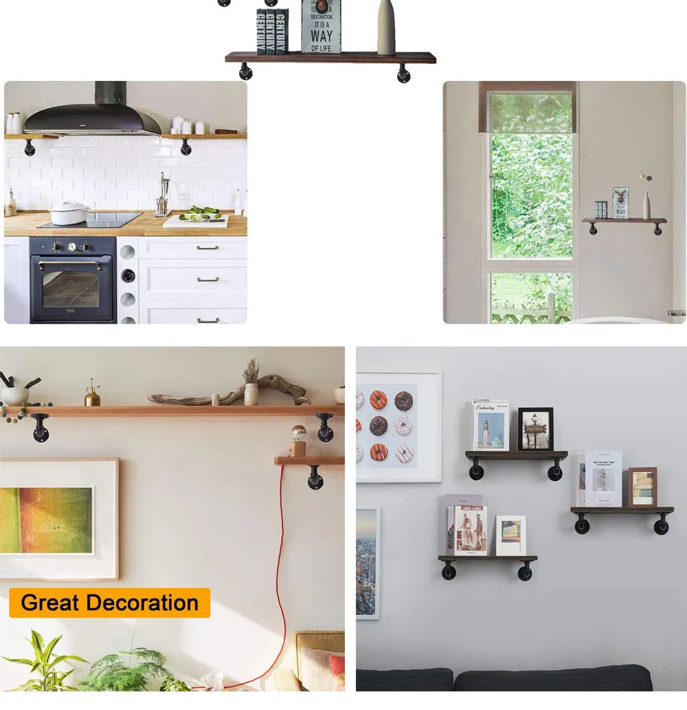 Wall Mounted Shelf Bracket Hanging Wall Metal Copper Pipe Bracket