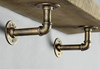 Solid Iron Gold Bronze Pipe Shelving Hangers and Brackets
