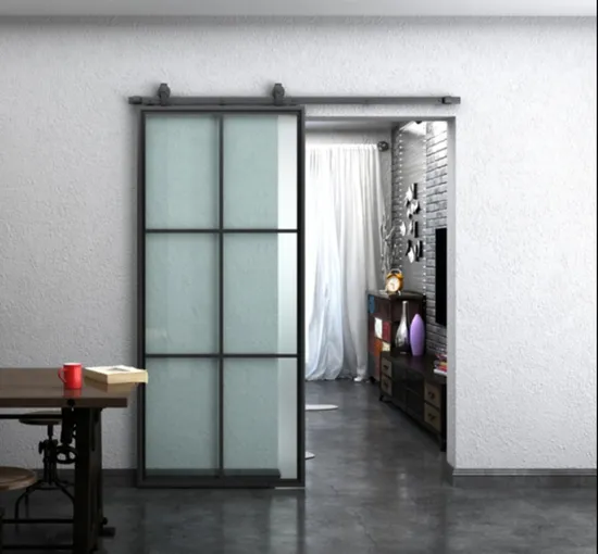 French Door Sliding Double Glass Barn Door Frame