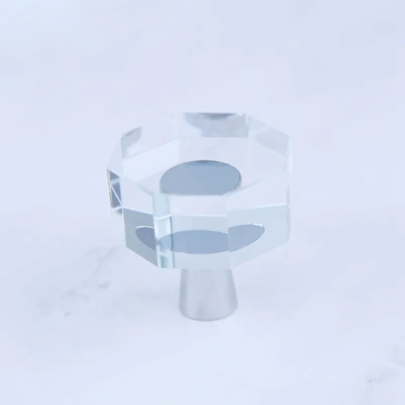 Natural Crystal Irregular Handle Sliced Shape Crystal Glass Door Lever Pull Handles