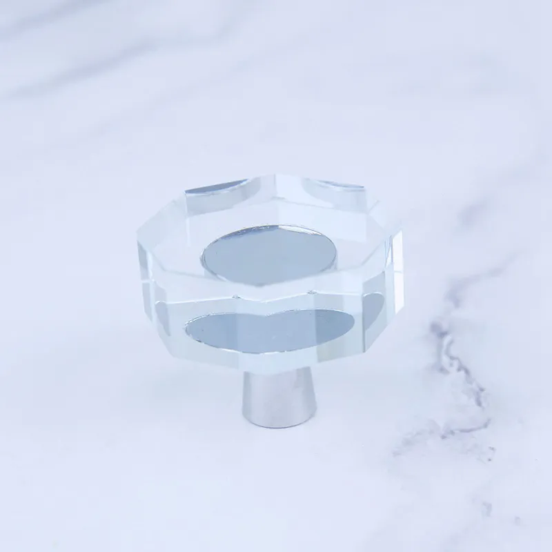 Natural Crystal Irregular Handle Sliced Shape Crystal Glass Door Lever Pull Handles