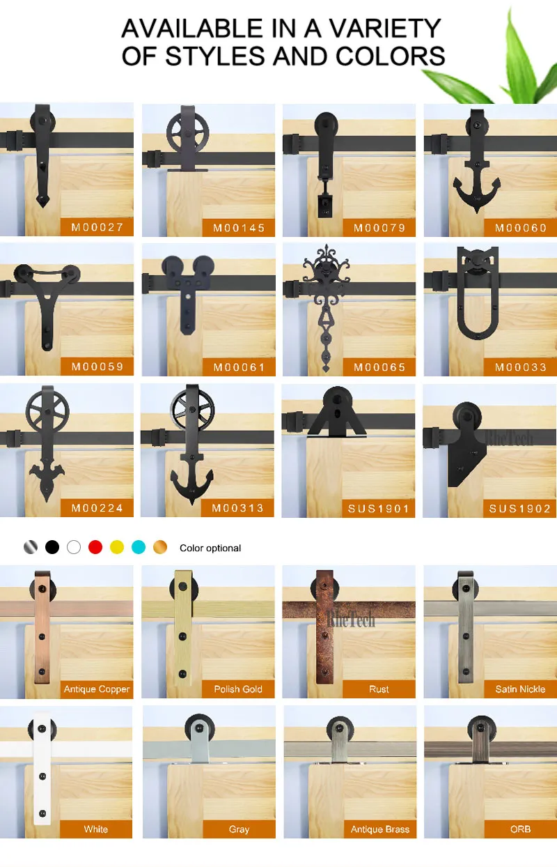 Saves Space Bi-Folding Sliding Barn Door Hardware Closet Rail Roller Accessory