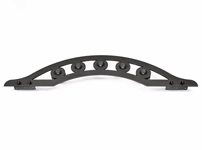One Piece Wrought Iron Fan-Shaped Royal Roller Sliding Barn Door Hardware