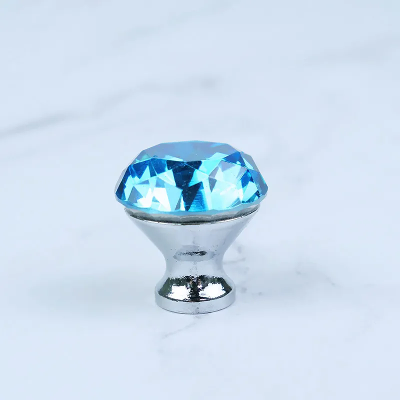 Colorful Simple Crystal Handle Mushroom Knob Luxury Cabinet Crystal Knob Pull Handle