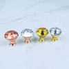 Colorful Simple Crystal Handle Mushroom Knob Luxury Cabinet Crystal Knob Pull Handle