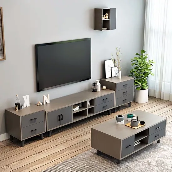 Modern Style Wooden Home Living Room Furniture Coffee Table with TV Stand