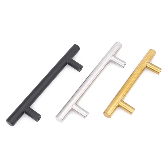 Stainless Steel T Bar Bedroom Cupboard Wardrobe Kitchen Pull Drawer Handles Furniture