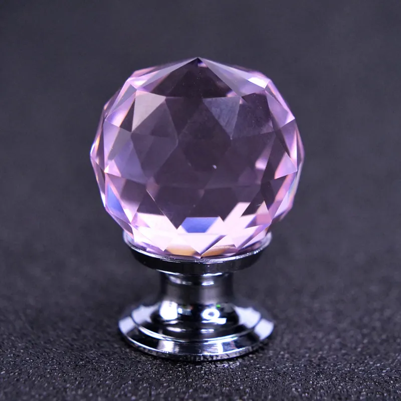 Furniture Hardware Cupboard Kitchen Drawer Glass Handle Cabinet Pulls Crystal Door Knob