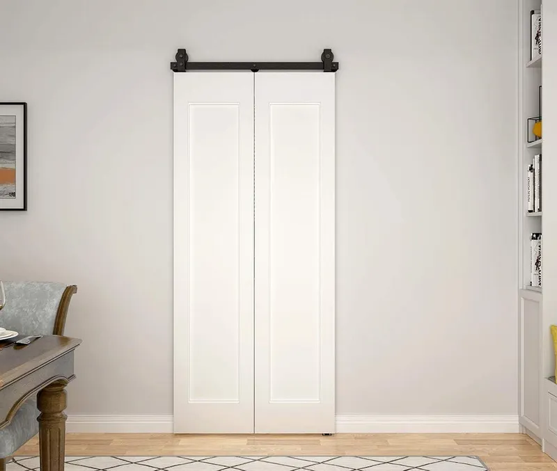 Roller Track Kit Side Single Bi Fold Sliding Barn Door Hardware Kit