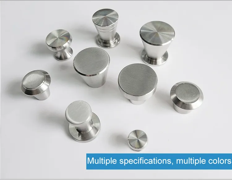 Stainless Steel Wardrobe Metal Cupboard Knobs Handles Drawer Pull Round Cabinet Knob