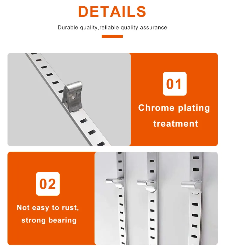 Chrome Plating Upright Channel Hanging Brackets Single Transverse Hole AA Column