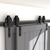 10FT Heavy Duty Single Track Bypass Big Spoke Wheel Sliding Barn Door Hardware