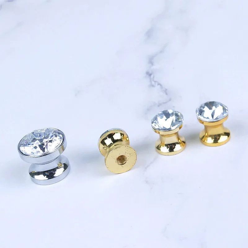 Crystal Small Diamond Drawer Handles Zinc Aluminum Knobs Crystal Glass Cabinet Handles
