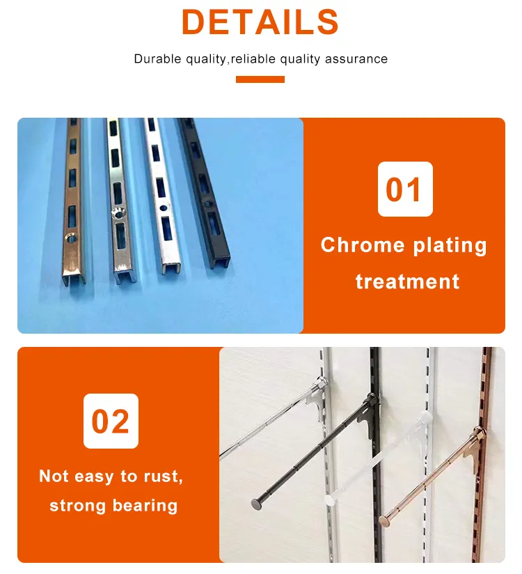 Metal AA Column Upright Single Hole Slotted Tube