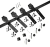 Modern Black Color Bypass Sliding Barn Door Hardware Kit for Double Door
