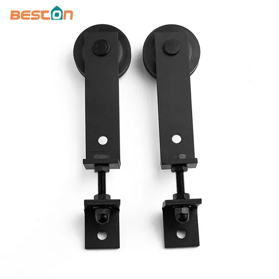 6000 Series 6 FT. Black Diamond Style Rollers Barn Door Hardware Kit