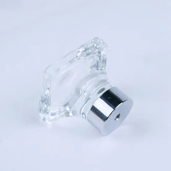 Large Squares Shape Edges Softened Knob Crystal Glass Pull Knobs Door Handles