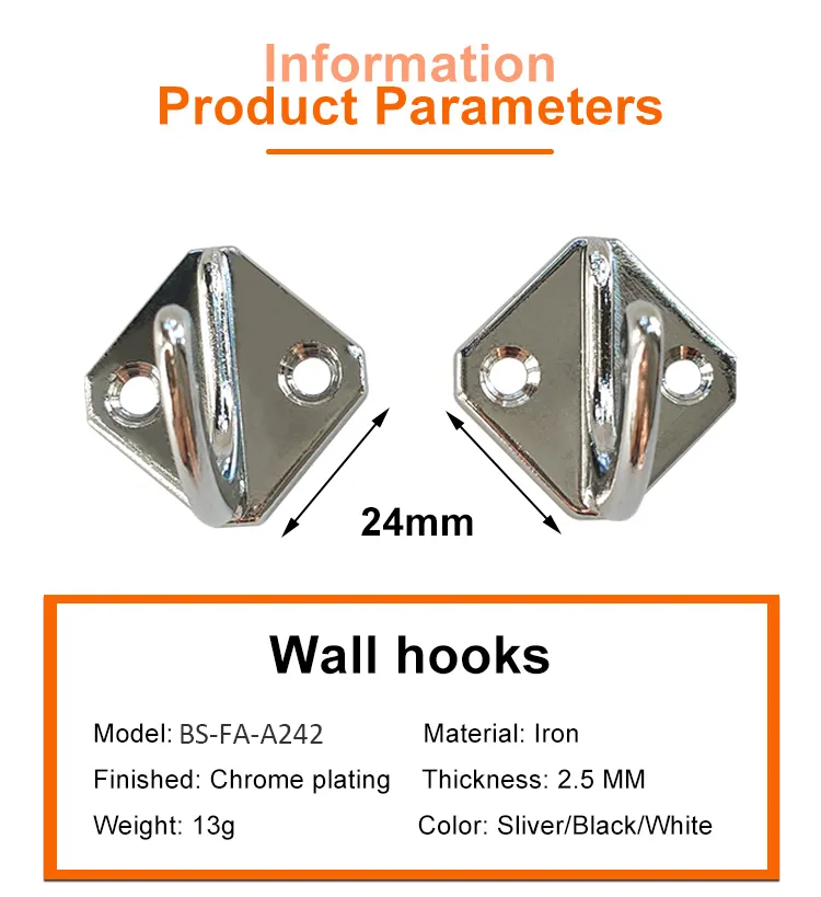 Home/Bathroom/Kitchen/Shop Hanging Clothes Chrome Plating Wall Hooks