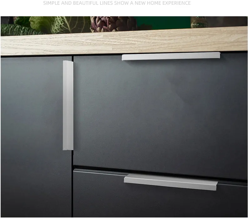 Aluminum Alloy Free Punching Extended Drawer Cabinet Door Edge Seal Handle