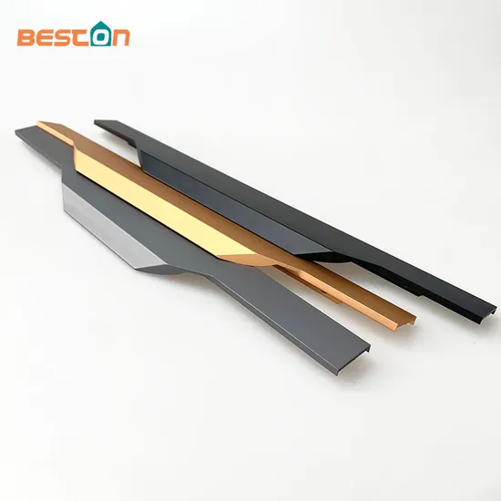 Aluminum Wardrobe Door Finger Pull Profile Handle Furniture Handles