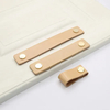 Zinc Alloy Kitchen Drawer Furniture Hardware Leather Drawer Handle Pull Knob