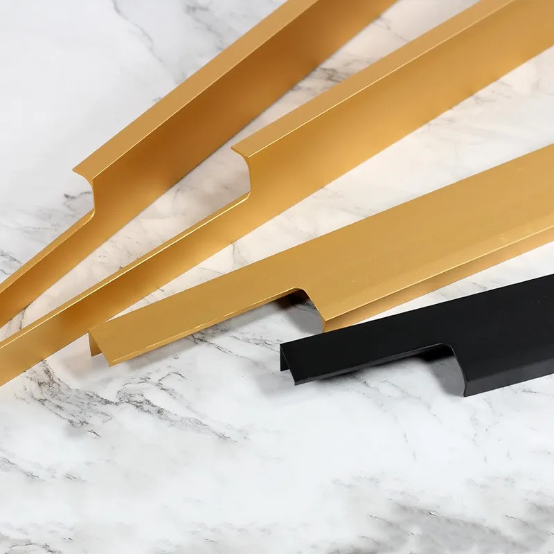 Furniture Edge Profile Handle Aluminum Kitchen Cabinet Wardrobe Door Finger Pull Handle