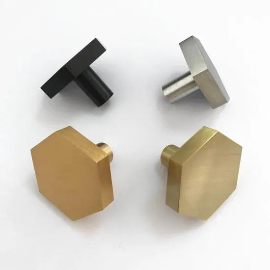 Solid Brass Hexagon Cabinet Knob Drawer Handle Pulls