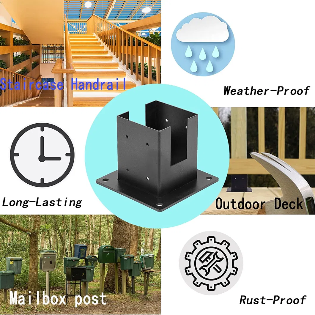 Stainless Steel 4X4 4-Way Right Angle Bracket, Pergola/Gazebo DIY Kit Hardware