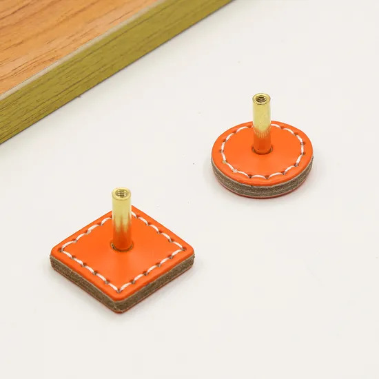Leather Round Drawer Handles Cabinet Pulls Bedroom Small Colorful Square Furniture Knob