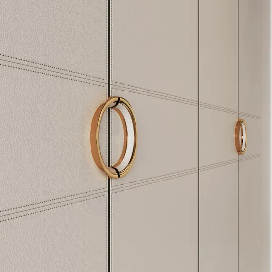 Furniture Wardrobe Door Handle Zinc Alloy Leather Cabinet Pull Cabinet Door Handle