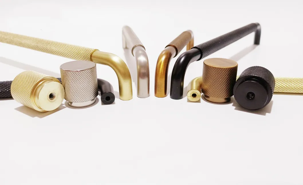 Knurled Handles U Type Aluminum Profile Furniture Wardrobe Cabinet Bar Door Pulls