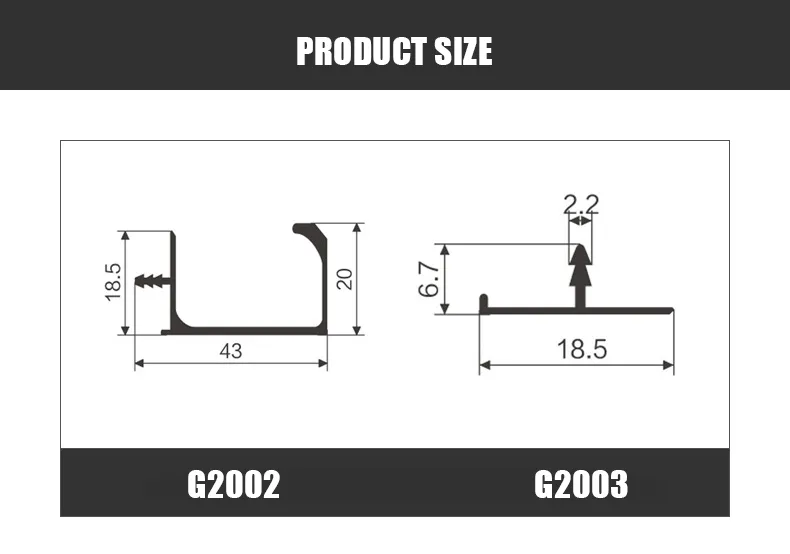 Aluminum G Profile Handle Invisible Kitchen Cupboard Cabinet Door Edge Pull Handles