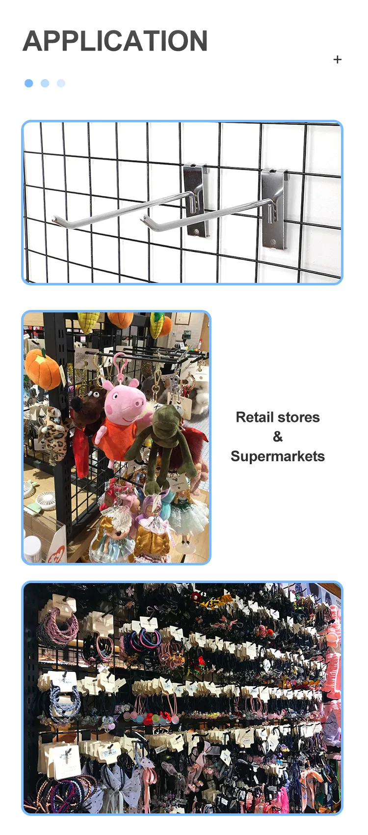 Retail Store Display Hooks for Mesh Single Hook for Supermarket Accessories