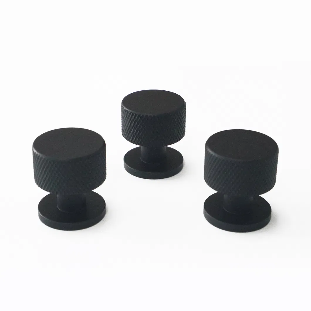 Furniture Cabinet Knobs Black Gold White Knurled Texture Drawer Pull Knob