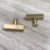 Kitchen Hardware Cabinet Brass Gold T Bar Handle Knob with Base