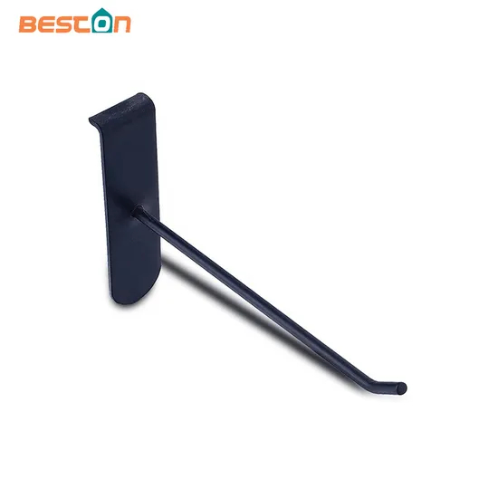 Chrome Plated Display Hooks for Supermarket Shelf Hanging Black Wire Single Hook