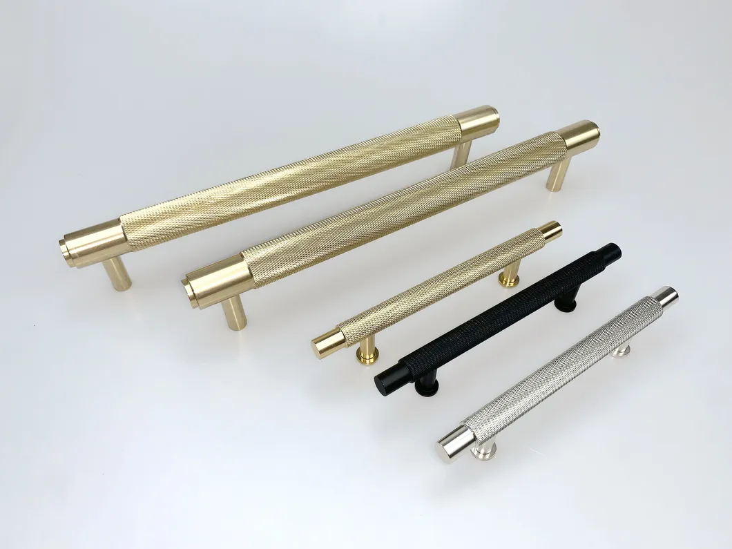 Aluminum Solid Drawer Pull with Diamond Pattern Knurled Kitchen Cabinet Pulls Handle