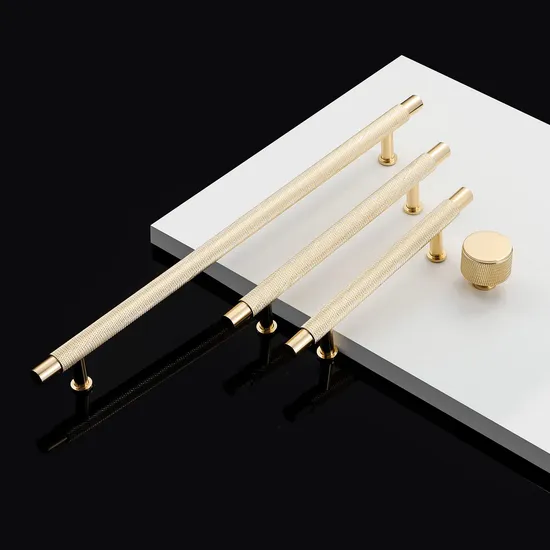 Aluminum Solid Drawer Pull with Diamond Pattern Knurled Kitchen Cabinet Pulls Handle